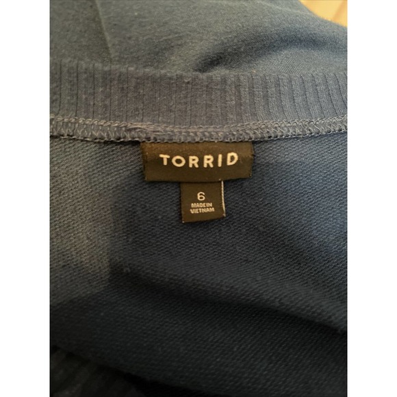 TORRID 6 Women’s 6X Sweater Blue V Neck Polyester Rayon Spandex - Picture 4 of 5